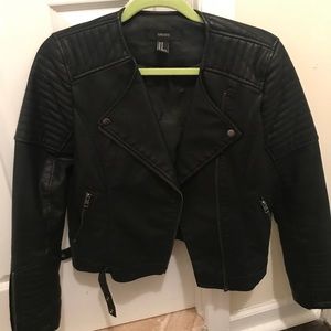 Leather (faux)  moto jacket